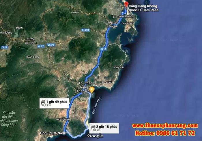 khoang-cach-tu-san-bay-cam-ranh-di-resort-hon-co-ca-na-ninh-thuan